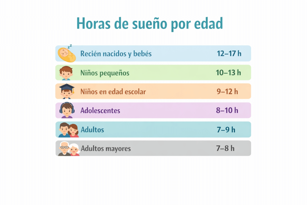Cuantas horas debes dormir según tu edad